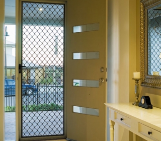 Amplimesh grille security door is a visual deterrant for unwanted visitors