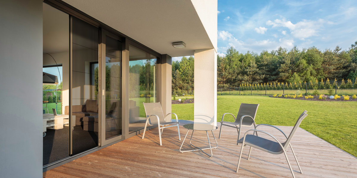 Venette Pleated retractable insect screen is ideal for multistack doors