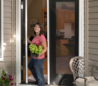 Double Screen doors from the outside looking in
