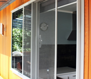 Sliding Insect Screen Window matching silver pearl finish to joinery 5