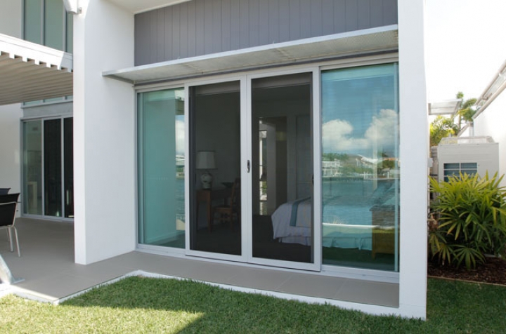 Clearguard Sliding door on modern home for insect and security control min